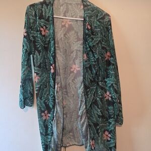 Floral Sheer Kimono Swim Suit Cover Up